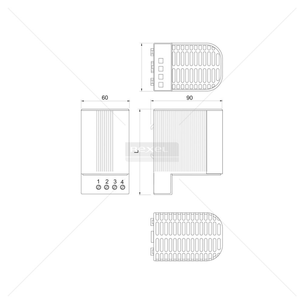 Slika izdelka Grelec za v omaro CLIMASYS 150W 110-250V AC brez ventil.