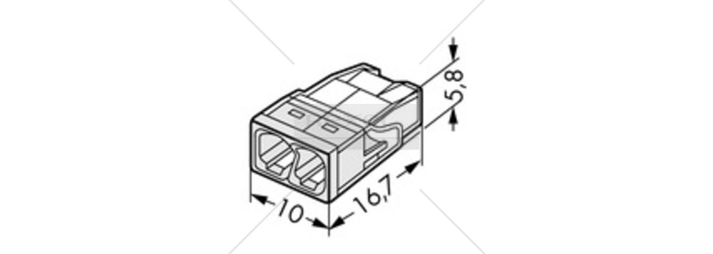 Brza instalacijska stezaljka WAGO 2 0,5-2,5mm2 BIJ 450V 24A trdi vodič