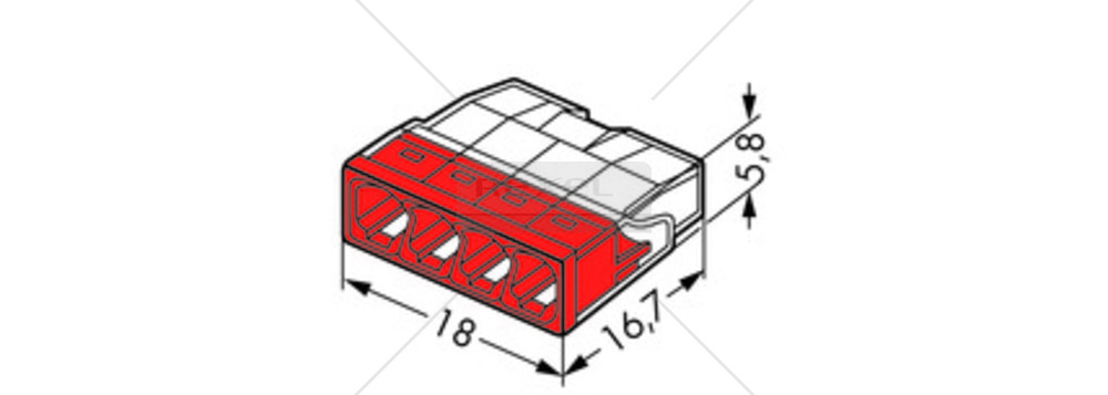 Brza instalacijska stezaljka WAGO 4 0,5-2,5mm2 CRV 450V 24A trdi vodič