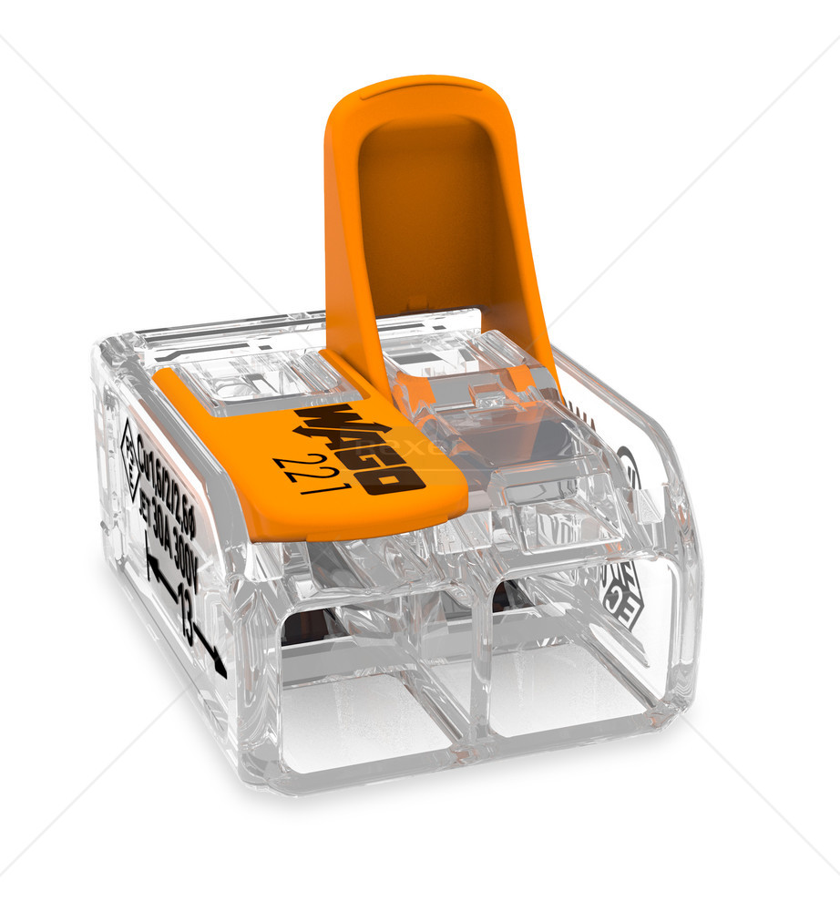 Brza instalacijska stezaljka WAGO 2 0,5-6mm2 prozirno 450V 41A tvrdi i meki vodič